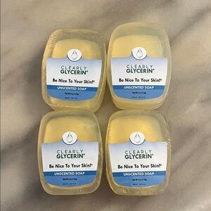 Clearly Glycerin 4 pack of Unscented Soap